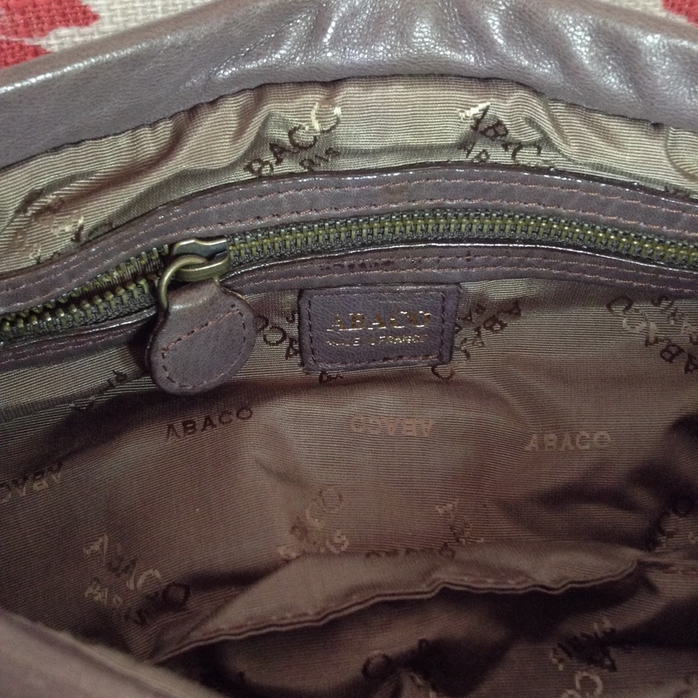 Abaco Paris Aubergine Leather Pouch Clutch - Picture 4 of 6